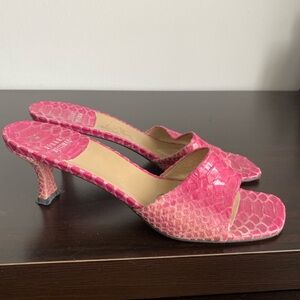 Stuart Weitzman Pink Heels with Snakeskin Texture